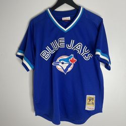 Mitchell & Ness Toronto Blue Jays Joe Carter Batting Practice Jersey Mens Large Blue 44 Authentic 