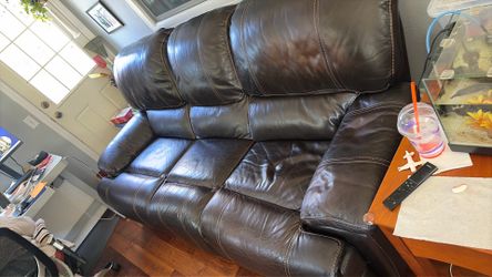 3 seat leather couch