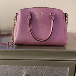 Metallic Pink Coach Bag Small