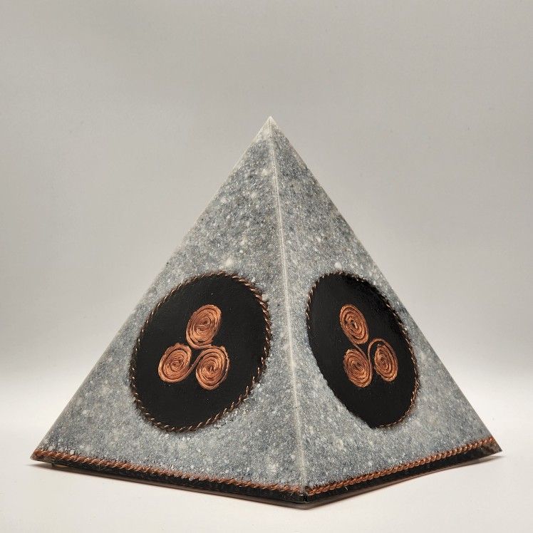 Shungite White Jade Orgonite Pyramid XL – EMF Protection, Energy Transmutation, One-of-a-Kind 7lb Power Generator”