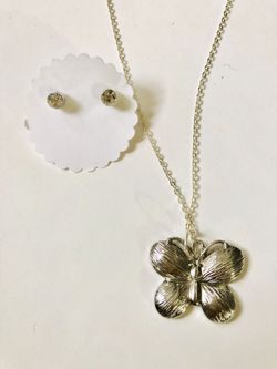 Butterfly necklace and earrings set - brand new gift ideas