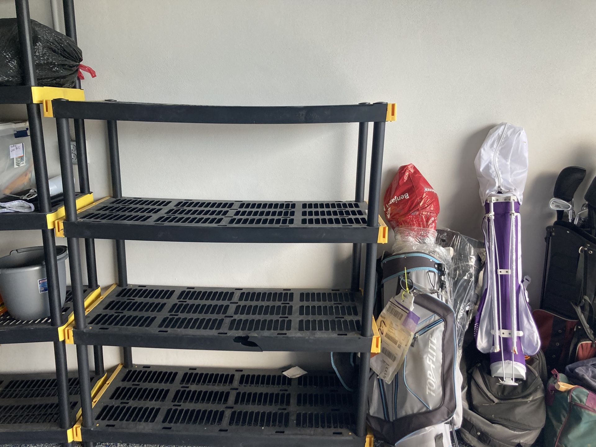 Rigid Plastic Storage Shelving In Garage