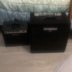 Bass And Guitar And Speacker Boxes
