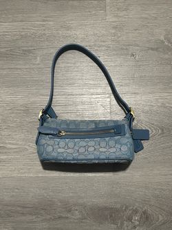 Coach Women’s Signature Jacquard Demi Blue Monogram Shoulder Bag