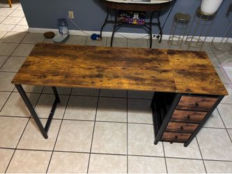 50FT Rustic Desk with Storage Drawers