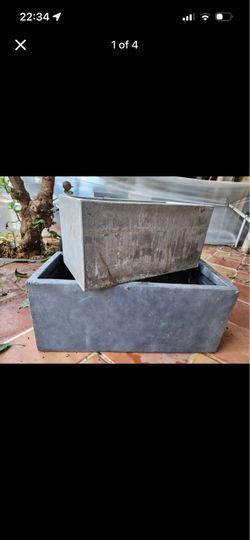 Concrete Rectangular Planter Boxes Set of 2