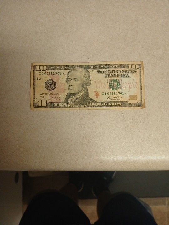 Rare 2006 Series $10 Bill Star Note Two Sets Of Double Digits In The Serial Number