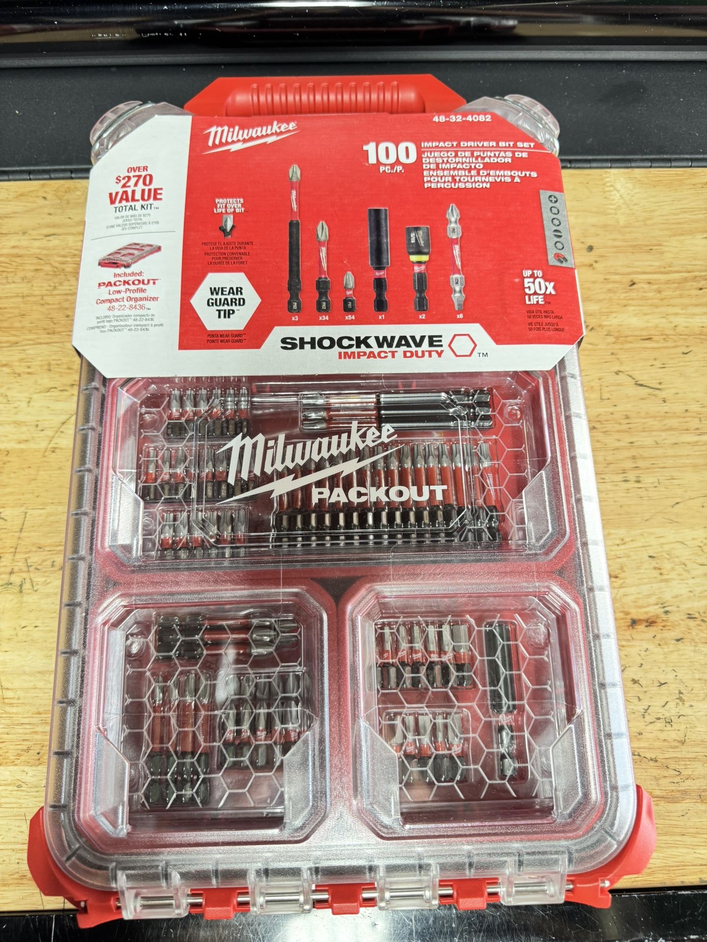 SHOCKWAVE Impact Duty Alloy Steel Screw Driver Bit Set with PACKOUT Case (100-Piece)