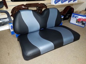 Club Car Precedent Golf Cart Seats Silver/Blue & Black