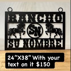 Metal ranch sign / letrero de rancho de metal