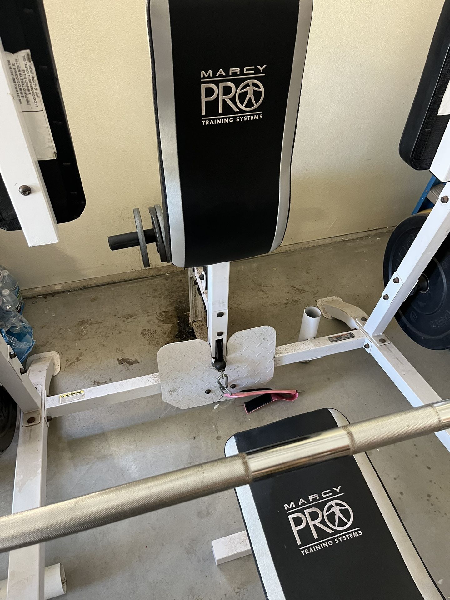 Smith Machine With Weights And Attachments And Bar