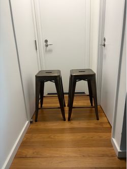 Metal Bronzed Brown Bar Stools