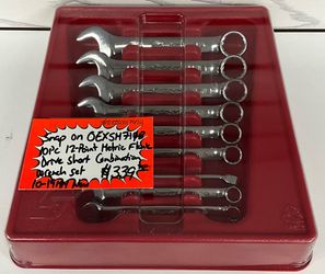Snap On OEXSM7108 10pc 12-Point Metric Flank Drive Short Combination Wrench Set 10-19mm New