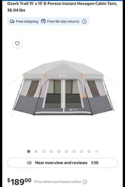 Ozark Trail 8-Person Instant Hexagon Tent