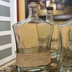 8 Glass Bottles Centerpieces 