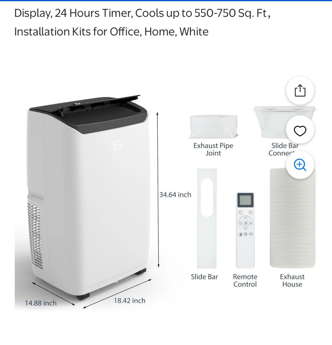 14,000 BTU Portable AC & dehumidifier