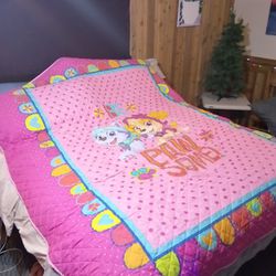 Girls Pink, Soft, Large Nickelodeon Quilt (Size Double)