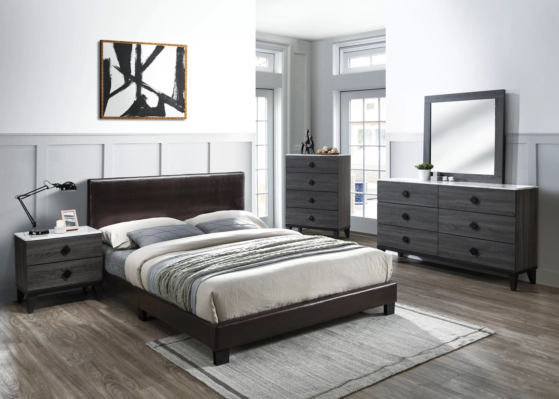 Full Size Faux Leather Bed Frame New In Box