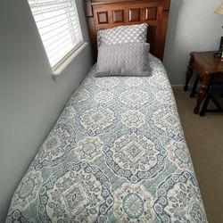 PAIR of TWIN BEDS with MATCHING HEADBOARDS + MATTRESSES