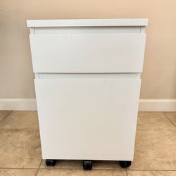 IKEA MALM White 2-Drawer Rolling File Cabinet – Office Storage