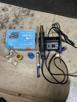 WEP 882D Hot Air Rework Station with Extras and uno r3 super starter kit