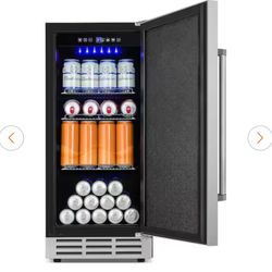 3.1 Cu.Ft.15 in.Built-In/Fressstanding Outdoor Beverage Cooler Fridge With Adjustable Feets, Waterproof, Stainless Steel