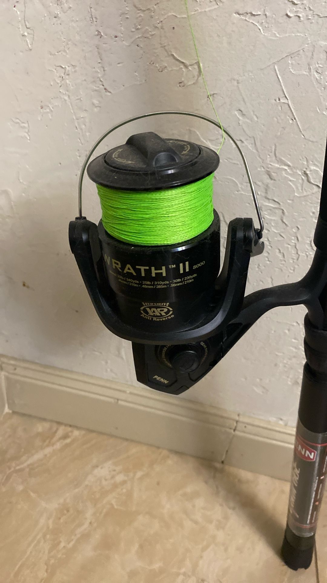 Penn Wrath 11 8000 Fishing Reel With Penn Rampage Fishing Line
