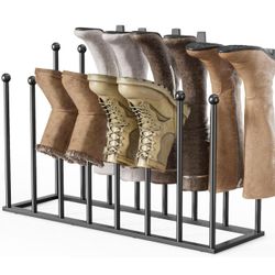 Standing Shoe Racks - 19.5 Inch Black Metal Boot Rack Organizer Tall Boots for Dorm Room, Closet, Entryway, Bedroom, Patio Outdoor, Hallway, Black, Sh