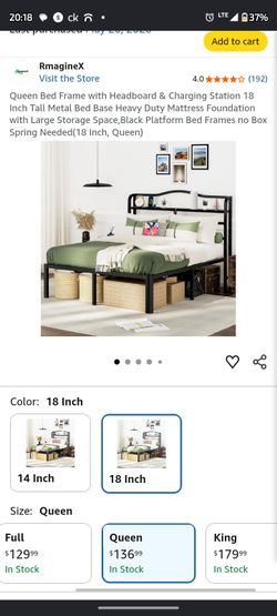 Queen size bed frame IN BOX