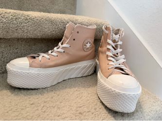 Converse Chuck Taylor AllStar 2X Platform High Cozy Sherpa Vachetta Beige size 6