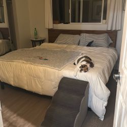 King Mattress & Wooden Frame w/ Headboard