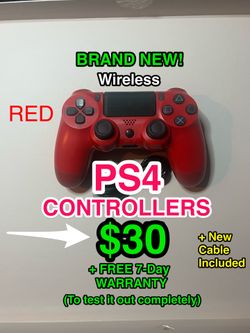 🎮 Brand New PS4 Wireless Controller (Red) w/ Cable 🎮