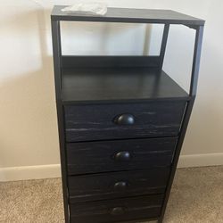 Furnulem Tall 4 Drawers Dresser, Vertical Storage Tower Black Dresser