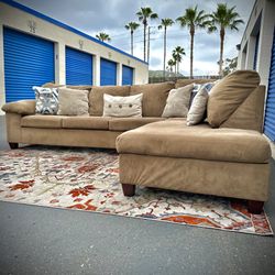 Light Brown Modern Two Piece Sectional Sofa