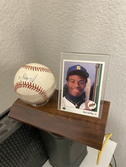 Vintage Griffey Card and Signed Base Ball