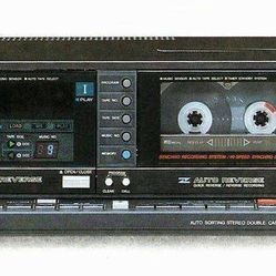 AIWA FX-A120 dual deck cassette, auto sorting 2 ea. 5 tape cartridges 