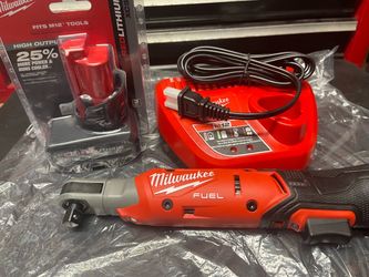 MILWAUKEE M12FUEL 3/8 RACHET  #3053-20 and  m12  BATTERY 5.0 plus m12 CHARGER. Brand new out the box never used