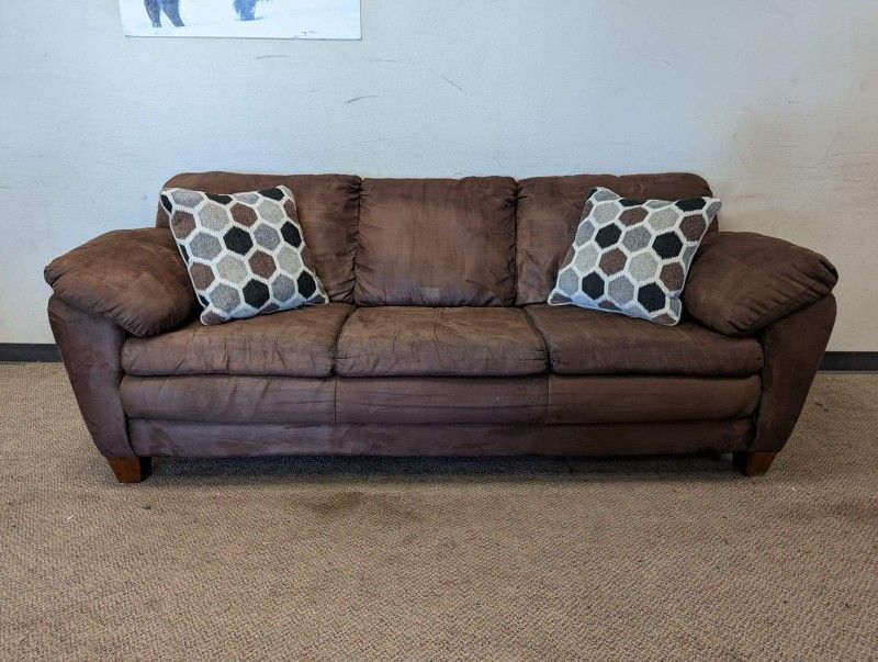 Dark Brown Microfiber Couch 