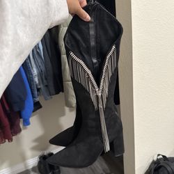 Sparkly fringe cowgirl boots 