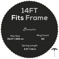Trampoline Replacement Mat, Fits 14