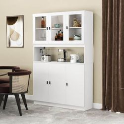 6 Door Cabinet With Hutch 