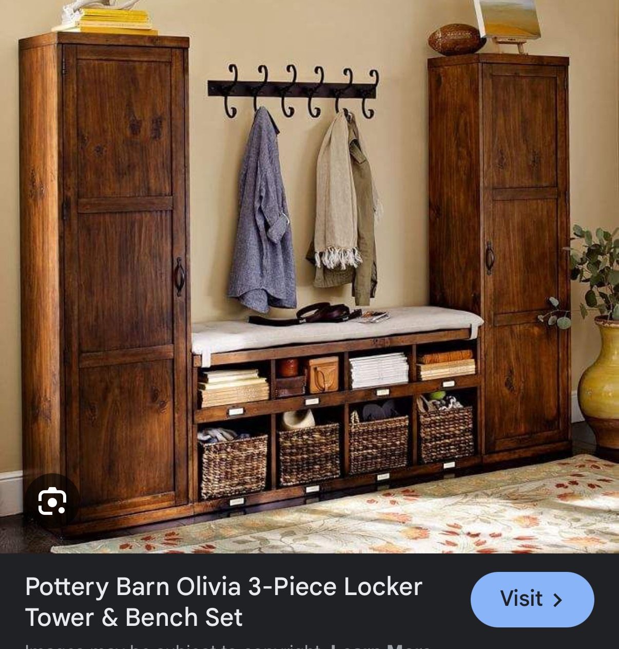 Pottery Barn Set Of 2 Wood Locker Storage