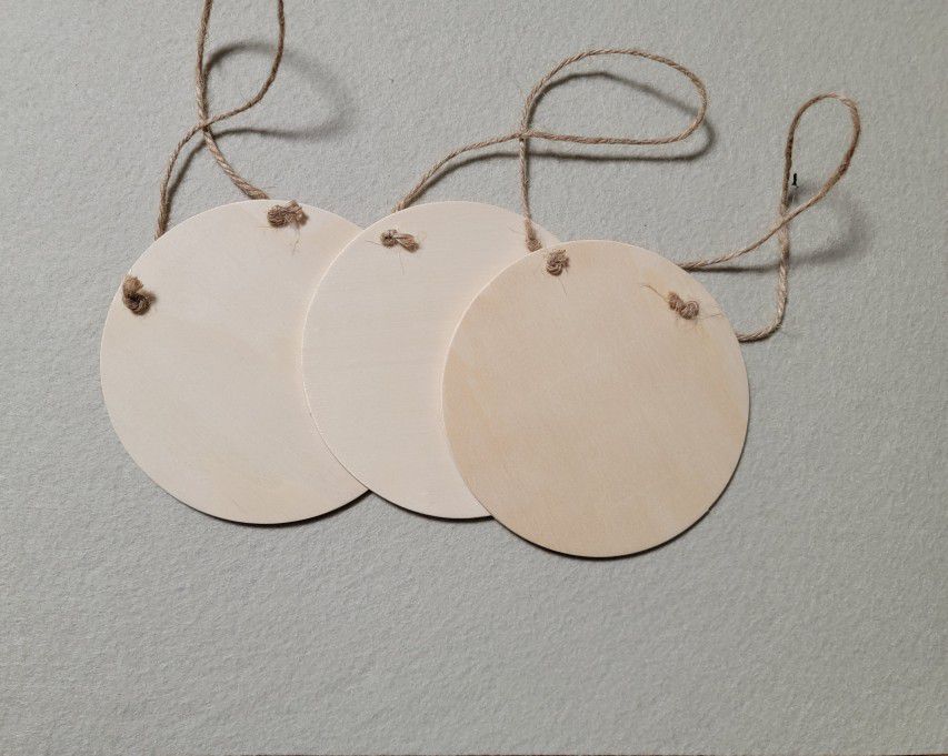3 Hanging Wooden Discs