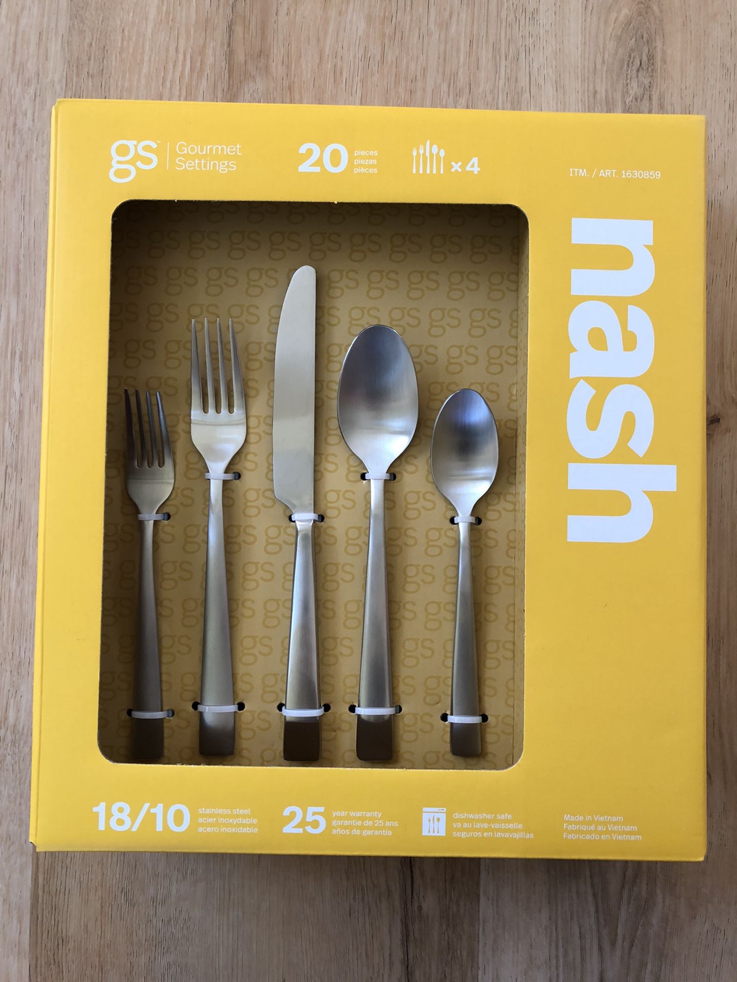Nash Gourmet Settings 20 Pcs Stainless Steel Flatware Set, NEW Unopened Box Retails $46