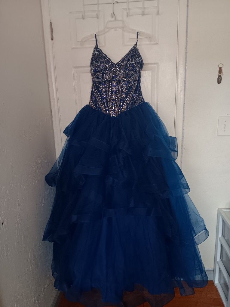 Blue Quinseañera Dress