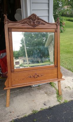 Antique oak mirror