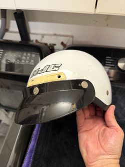 HJC White Open-Face Motorcycle Helmet