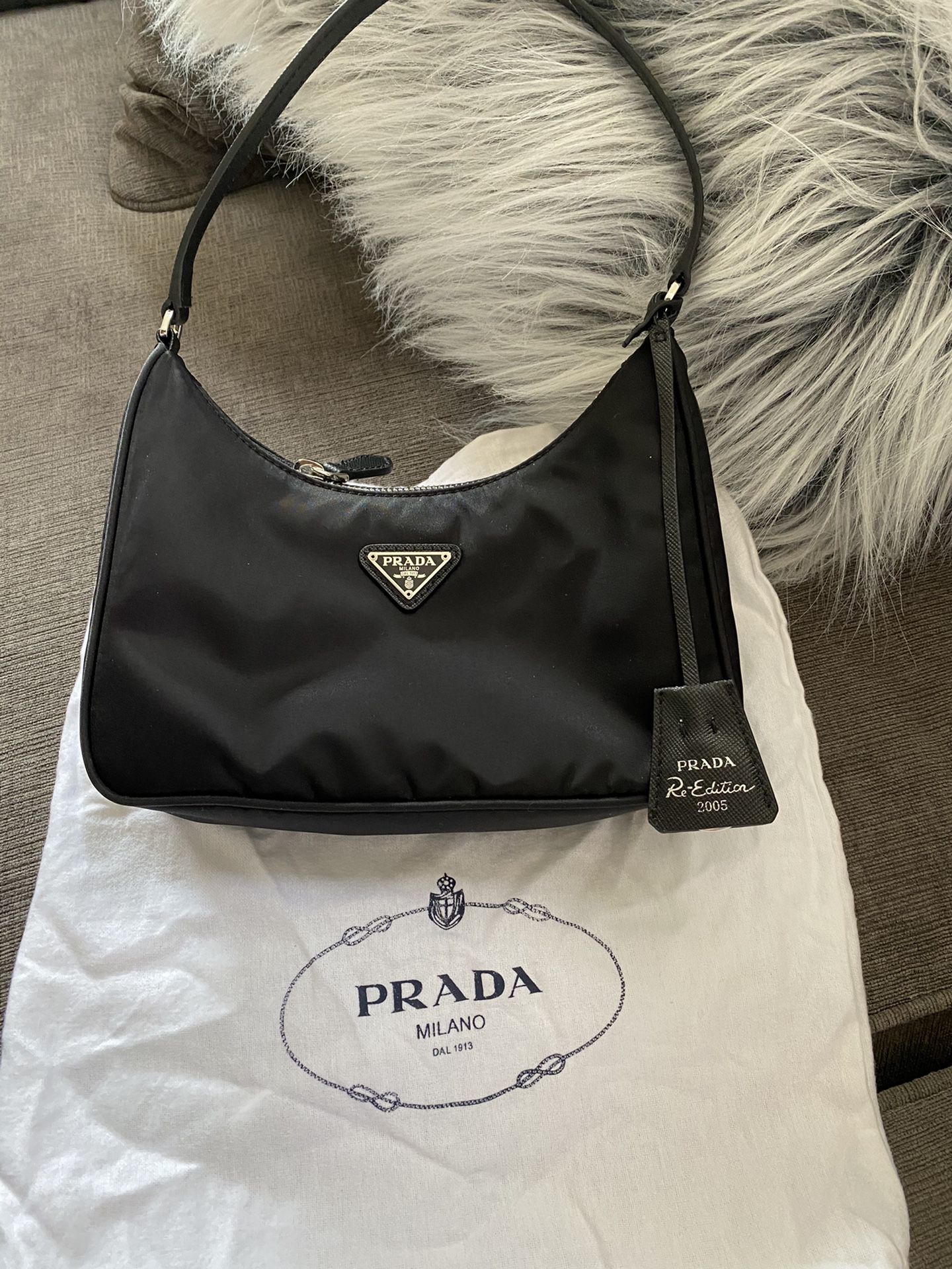 Prada Re-Edition 2005 Nylon & Saffiano Leather Mini Shoulder Bag