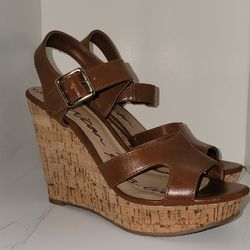 American Rag Women's Rochelle Platform Wedge Sandals Cognac Size 7  $45