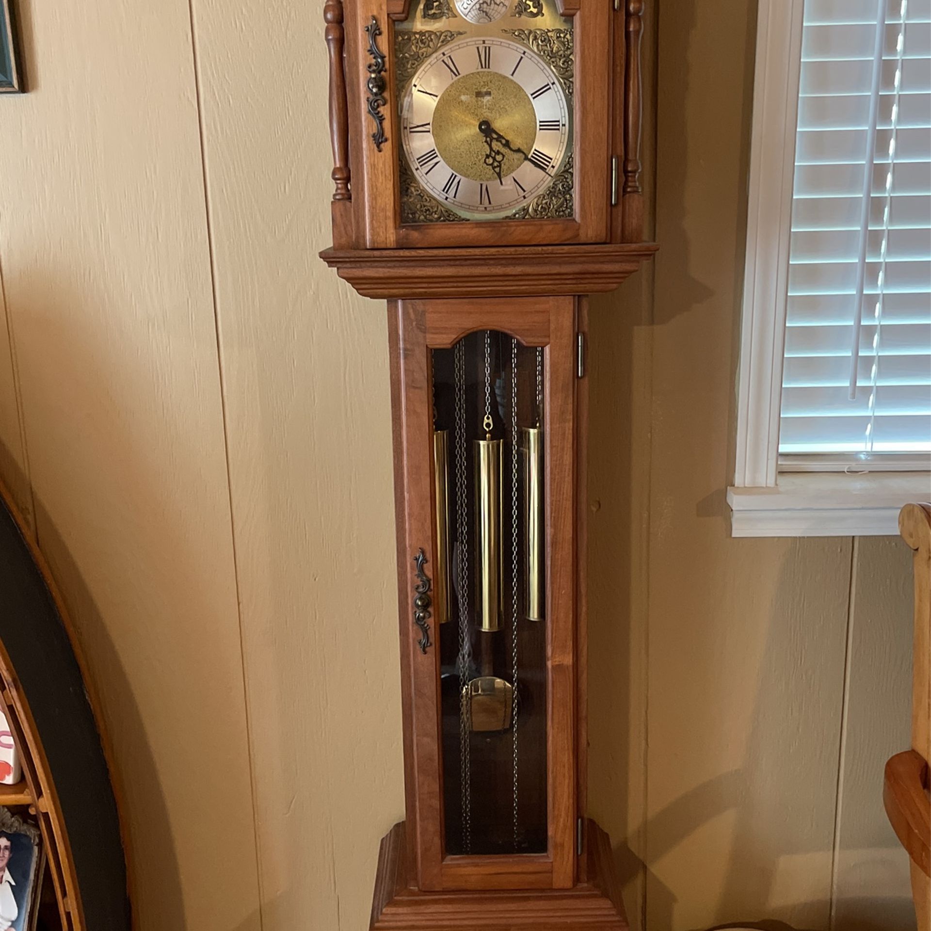 Grandmother Clock, Solid Dark Walnut